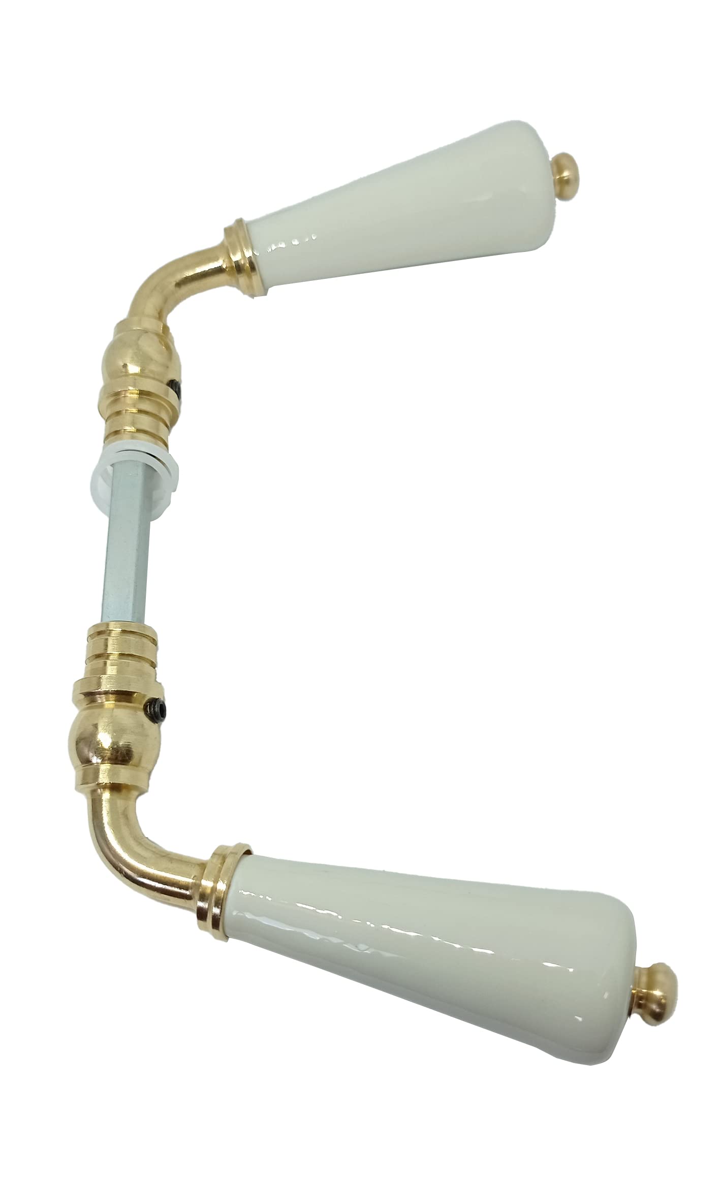 Poignée de porte CANON écru en porcelaine et laiton pour salon