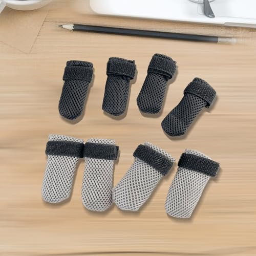Image of 4Pcs Cat Scratch Cover for Nursing Rehabilitation, Adjustable Cat Bath Gloves, Anti-Scratch Pet Grooming Booties for Bathing