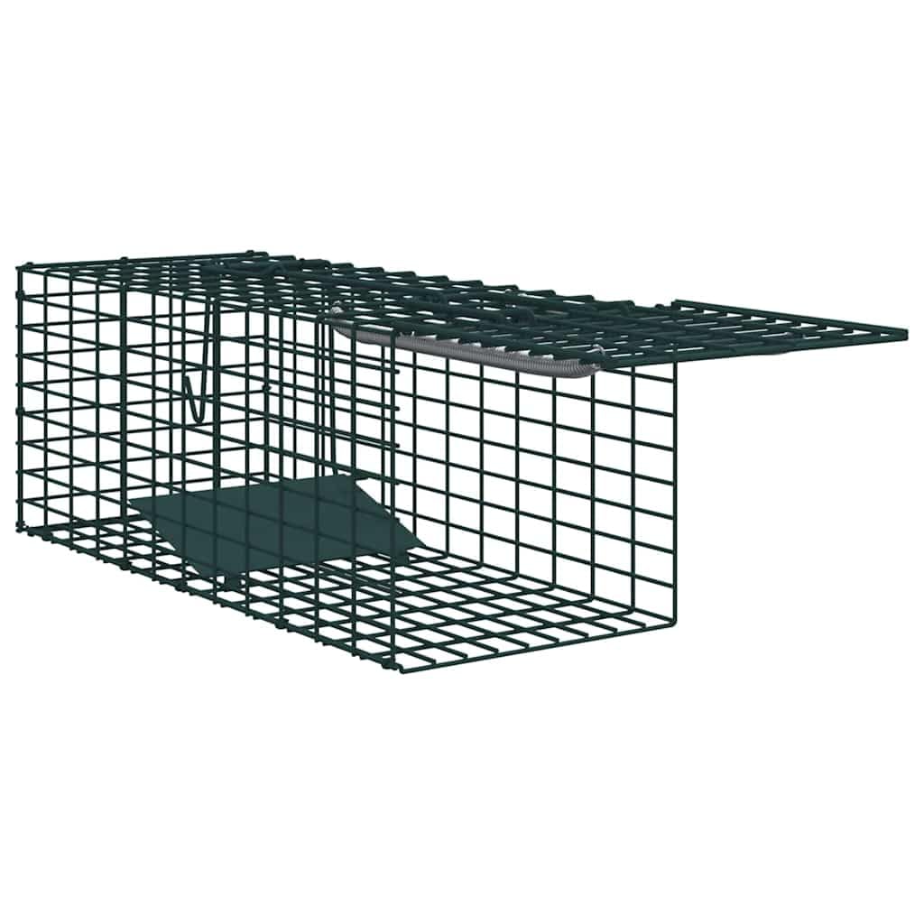 Tierfalle Grün aus Stahl 31 x 13 x 12 cm für Innen und Außenbereich wetterfest korrosionsbeständig langlebig ideal für Jagd Schießen Sport Outdoor Aktivität Zubehör Schutz