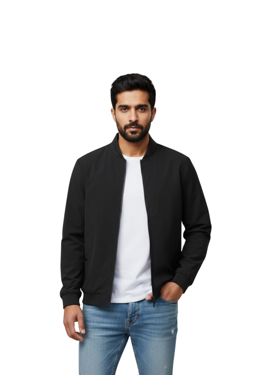 Men’s Bomber Jacket | Fancy Collar|| Lightweight Casual Zip-Up Jacket | Stylish Slim Fit Outerwear for All Seasons