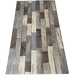 LaVelahome Alfombra de vinilo protector de suelo moderno de cocina living (100_x_140_cm, madera colorida)