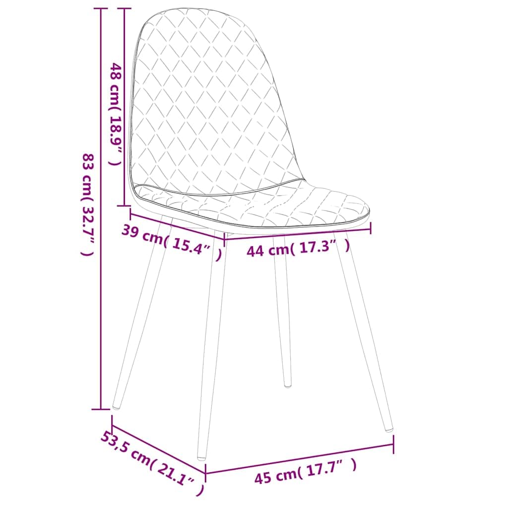 Lot de 4 Chaises à Manger Jaune Moutarde Velours