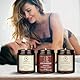Massagekerze Set Vanille & Kokos & Erdbeere 3x 100 g - Sojawachs Kerze - Duftkerze mit Kokosöl & Mandelöl - Vanille-Oleoresin - Aroma Kerze - Entspannung - Körperpflege - Massage - Aromatherapie