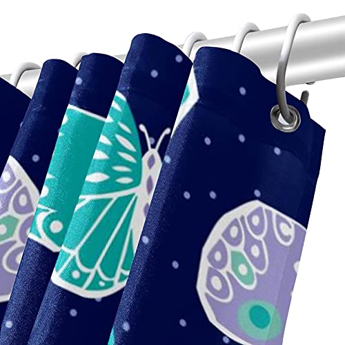 Rideau de douche imperméable violet vert bleu roi avec crochets - 6