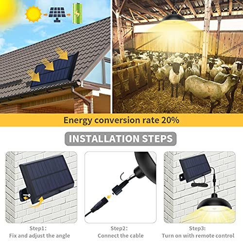 Solar Hängelampen für Außen, 4 Modi Solarlampen für Außen 78 LED Solarleuchten mit Bewegungsmelder/Fernbedienun/IP65… – Bild 6