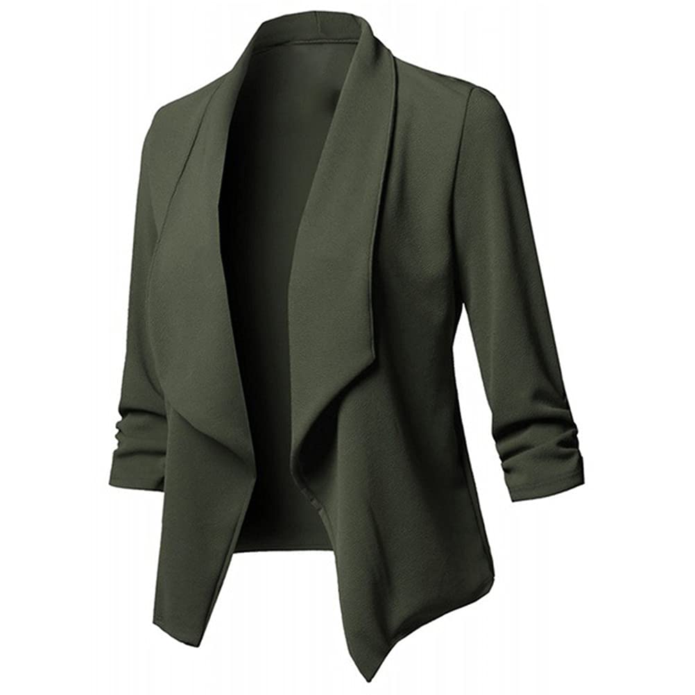 Onsoyours Blazer Donna Elegante Casual Giacche da Abito Slim Fit Manica 3/4 Aperto Davanti Colletto Cappotto Elegante Ufficio Business Blazer Top Cardigan