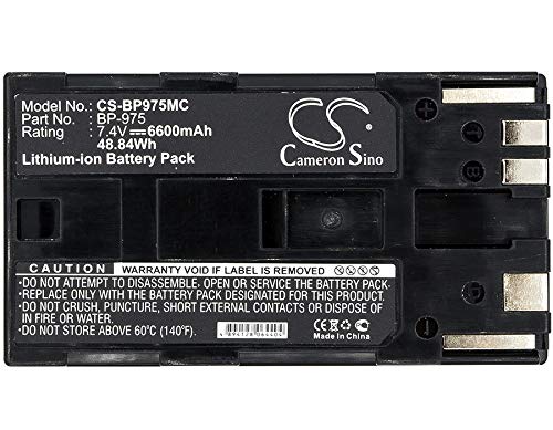 Aboutbatteries - Tipo de batería canon bp-975, muy alto rendimiento, 7.4v, 6600mah, li-ion