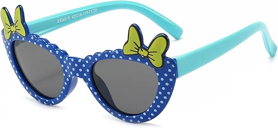 ALWAYSUV Baby,Clothing,Baby Boys 0-24m,Accessories,Sunglasses ALWAYSUV Baby Polarized Sunglasses Rubber UV400 Protection Cute Cateye Polka Dot Bow Flexible Toddler First Sunglasses For Boys Girls Age 0-2