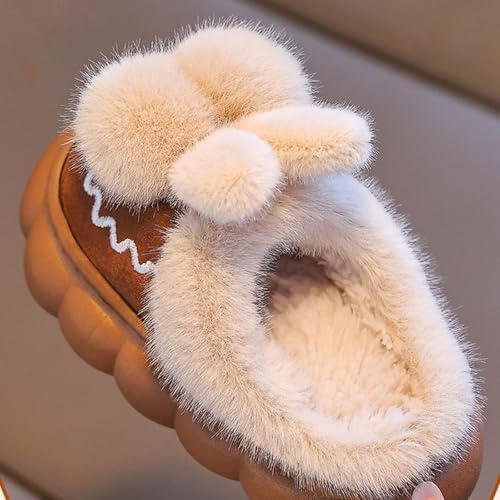 Girls Bunny Fuzzy Slides Slippers Cute Plush Platform Shoes Kids Soft Non-Slip Slippers Winter Indoor House Shoes4