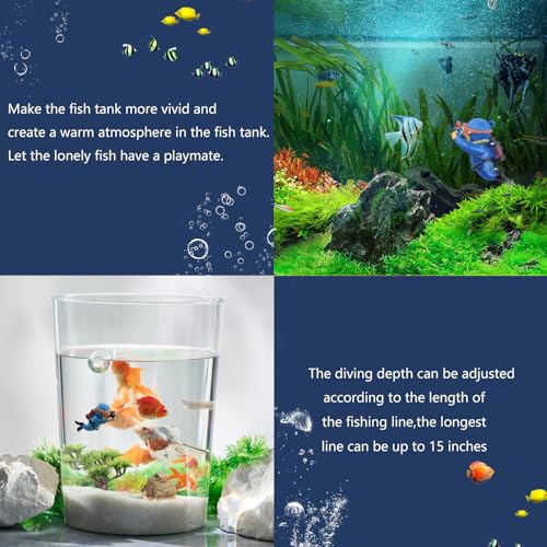 Image of onesimcr Floating Fish Tank Decorations, Aquarium Decorations, Lovely Diver Fish Tank Decorations, Floating Device Fish Tank Accessories,Suitable for All Kinds of Fish Tanks