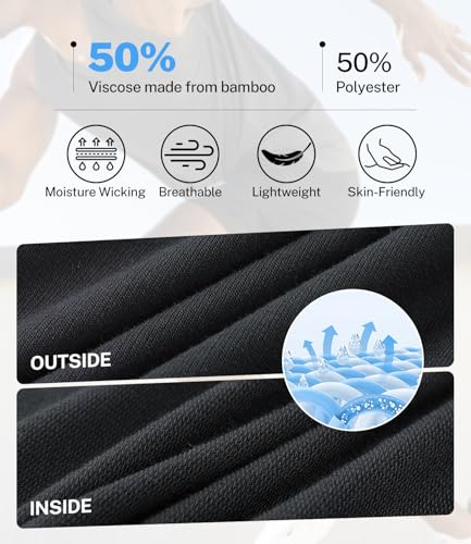 Image of BAMBOO COOL Men's Athletic Shorts, Quick Dry Running Workout with Pockets