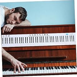 QUMIIRITY 2 Pièces 88 Tableau mural clavier de piano papier de simulation de doigt de piano pianos numériques piano portable piano enfants etiquette autocollante aide au clavier de piano PVC - Les Beatles, Paul McCartney, John Lennon, RIngo Starr, George Harrison QUMIIRITY 2 Pièces 88 Tableau mural clavier de piano papier de simulation de doigt de piano pianos numériques piano portable piano enfants etiquette autocollante aide au clavier de piano PVC – Image 3
