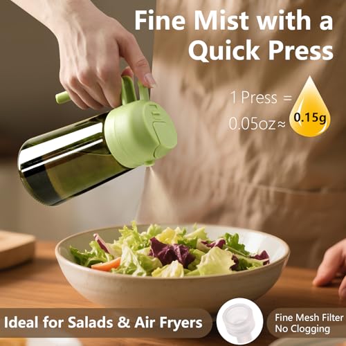 SWEET VIEW Olivenölspender und Ölsprüher – 470 ml Glas, lichtdichter Ölausgießer für Küche, Luftfritteuse, Kochen, Salat und Grillen 3