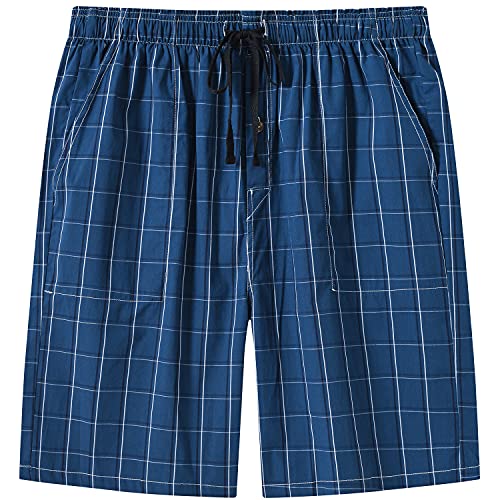 Image of MoFiz Men's Sleepwear Shorts Pajama Bottom Lounge Short Plaid Button Open Fly 3Pack