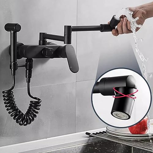 Mitigeur cuisine laiton noir escamotable eau chaude froide orientable - 7