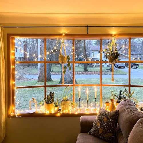 JMEXSUSS 99ft 300 LED String Lights Indoor Outdoor,Warm White Christmas Lights with Waterproof,8 Modes Clear Wire Fairy Light for Christmas Tree Bedroom Garden Home and Holiday Decor - Image 3