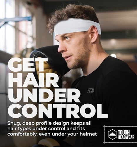 Image of Tough Headwear Tough Outfitters Headband for Men - Mens Headbands - Working Out Sports Performance Head Bands - Athletic Cycling Running Sweat Band, Football Headbands - Sweat Bands Men /Women