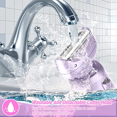 Electric Shaver For Women With Led Lights, Womens Electric Razor For Legs Underarms Bikini Public Hair, Wet Or Dry Shaving Razors, Portable Ladies Body Hair Trimmer Rechargeable & Battery Indicator #TOP6