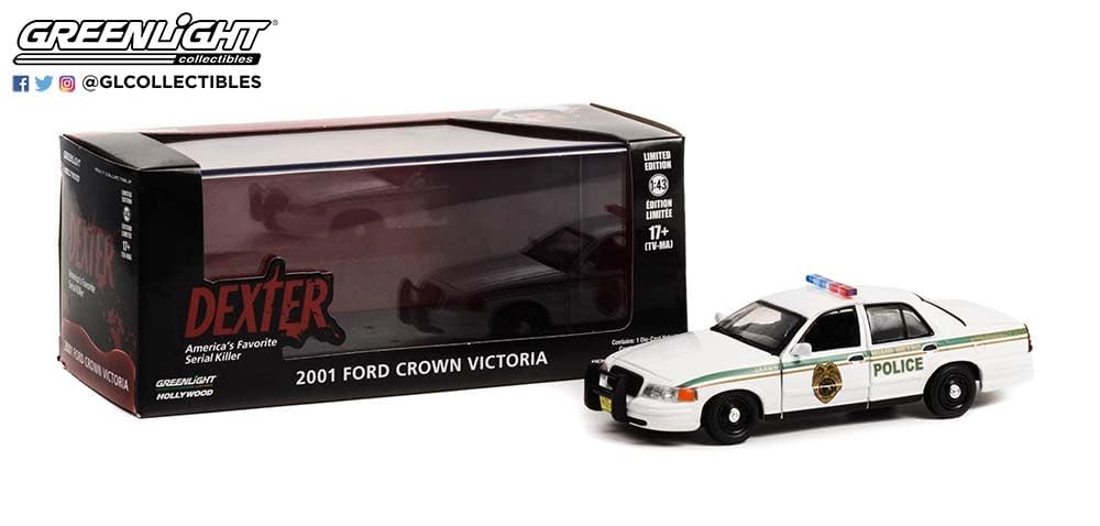 Greenlight Lake 86613 Dexter (2006-13 TV Series) - 2001 Crown Victoria Police Interceptor - Miami Metro Police Department1/43 Scale Diecast
