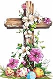 JOEAUEN 5D DIY The Cross Surrounded by Easter Eggs Diamond Art Diamond Dots Full Drill for Home Wall Decor Gift Easter Diamond Painting Kits for Adults gem Art 16x20 inch