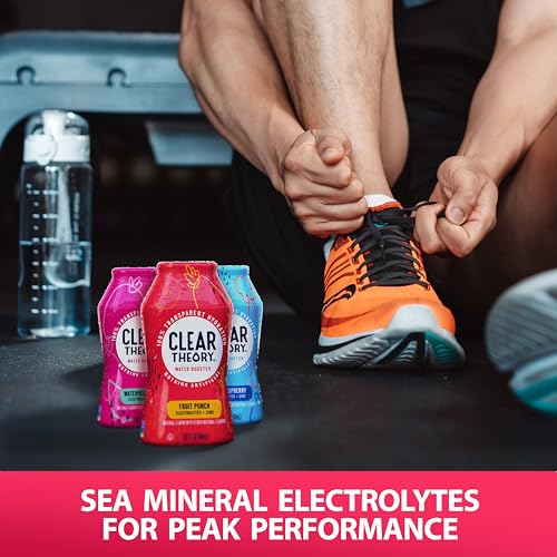 Image of Clear Theory Water Flavoring Drops, Electrolytes Drink Mix, Water Enhancer Liquid, Flavored Hydration for Kids, Vegan, Gluten Free, Low Calories, Stevia, Variety Pack, 3 Pack, 1.62 Fl Oz Bottles