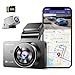 AZDOME 4K WiFi GPS Car Dash Cam, Dual Lens with 3" IPS UHD 3840x2160P + 1080P IP68 Rear camera, Dashboard Camera Recorder with 150° Wide Angle with Night Vision, WDR, Parking Monitor,Support 128GB Max