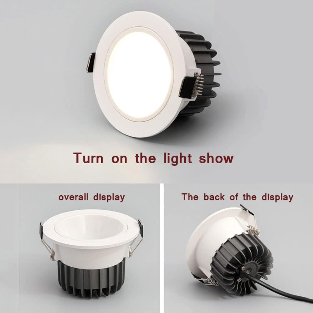 USMJQVZ 7W,10W,15W,20W,30W LED Recessed Lighting 3.5inch Downlight Integrated, Waterproof IP65 for Bathroom Bedroom Kitchen Lighting CRI 90, Wet Location,