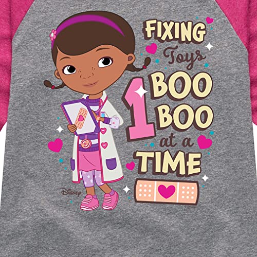 Disney Doc McStuffins - Fixing Toys One Boo Boo at A Time - Toddler and Youth Girls Raglan Graphic T-Shirt - Size 5T3