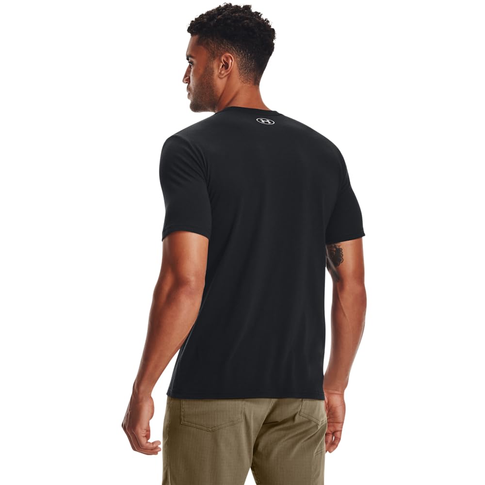 Under Armour Men's Antler Logo T-Shirt, Black (001)/Ua Barren Camo, Large