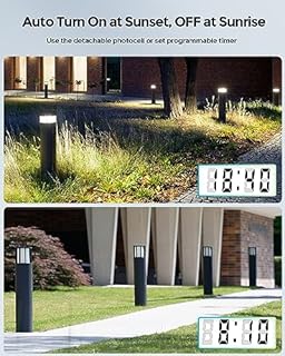 SURAIELEC 300W Landscape Transformer (12V/15V AC), Outdoor Low Voltage Transformers for Landscape Lighting, Detachable Photocell Sensor & Digital Timer, Stainless Steel, ETL Listed