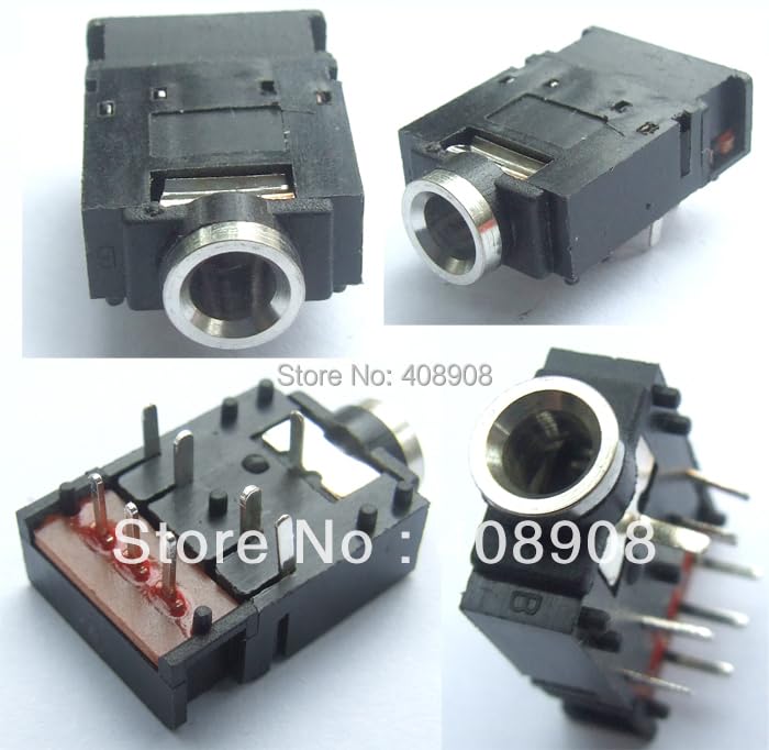 Wiring Connecting Terminals - 8 PIN 1/8" 3.5mm Stereo Jack Headphones Socket with Switch PCB Panel Mount