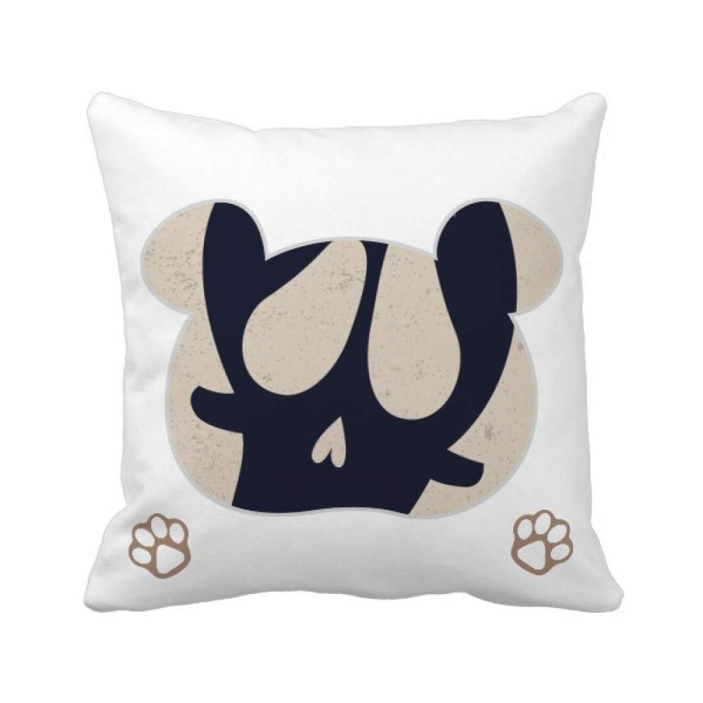 Housse de coussin carrée motif tête de mort torsadée d'Halloween au design textile artistique