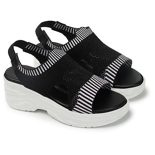 Image of Smart & Sleek Women Lightweight Sports Flatforms Sandals-AB69