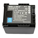 WELLSKY BP-819 BP-819D BP-809 BP-808 互換バッテリー 2200mAh [ 純正充電器で充電可能 残量表示可能 純正品と同じよう使用可能 ] キヤノン iVIS アイビス