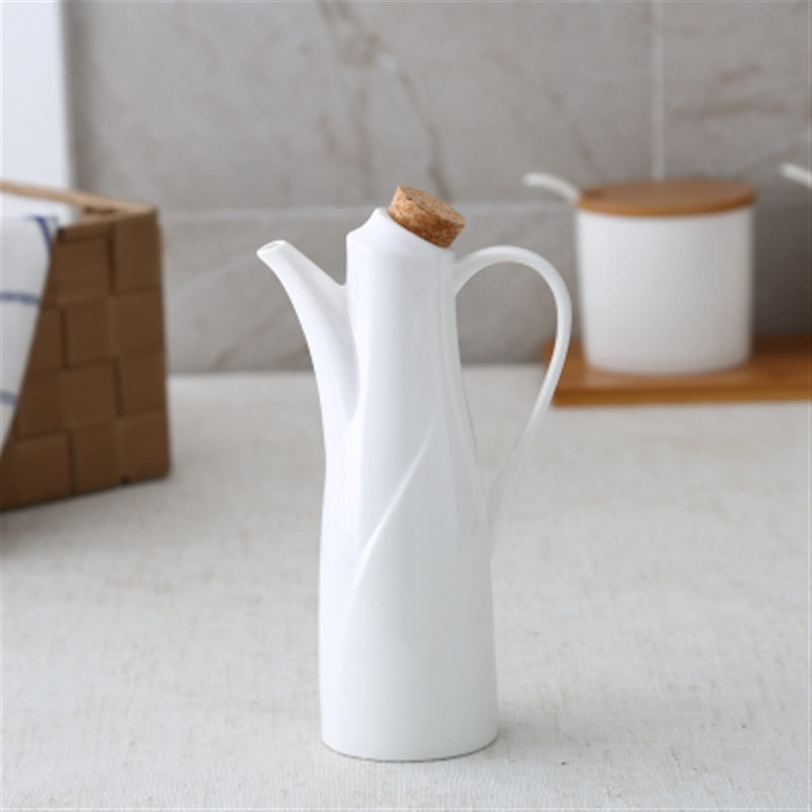 Essig Ölspender Keramik Salzpfeffer Öl Flasche Set Japan Stil Porzellan Olive Soja Gewürz Home Öl Essig Flaschen Küchenkochwerkzeuge Olivenöl-Spenderflasche (Color : 1 Set4)