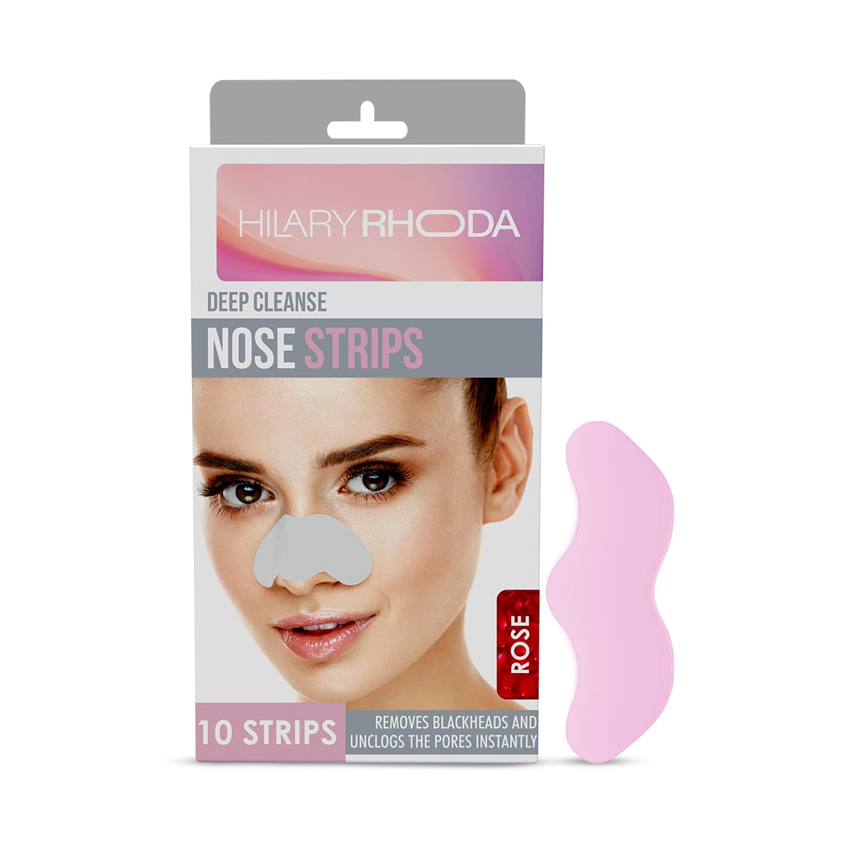 Rose Nose Strips Pack of 10 Strips for Blackhead & Whitehead Remover | Deep Cleansing Pore Strips for Nose | Oil Control Formula