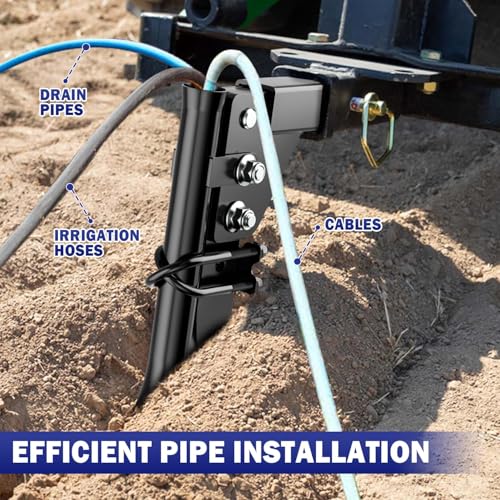 Image of Pipelayer Attachment fit 3-Point Lawn Tractor ATV UTV, Light Duty Flexible Pipe Laying Tool for Irrigation Pipes and Underground Wires Hoses, Work on Hitch Mounted Ripper Trencher Accessories