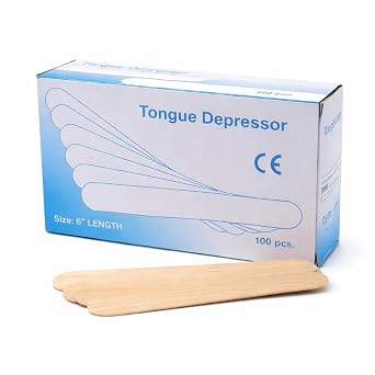 IS IndoSurgicals Non-Sterile Standard Wooden Tongue Depressor (100 Piece)