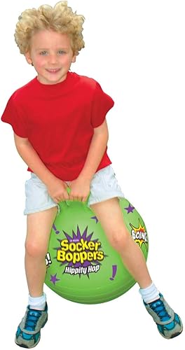 Miniatura 3 de Socker Boppers Hippity Hopper Ball Inflatable Jump Balance 15 Ball for Kids Neon Green Indoor and Outdoor Fun Durable Heavy Gauge Vinyl EZ Grip