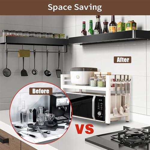 50% Off Microwave Oven Rack Expandable Adjustable Metal Storage Shelf