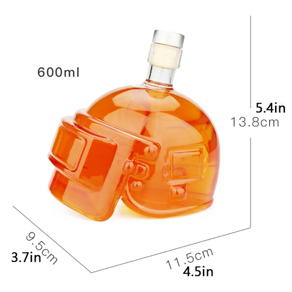 Casco Decantador de whisky cristal Dispensador licor personalizado creativo Botella vino única for hombres Novio Papá Marido Jarra,Decantador
