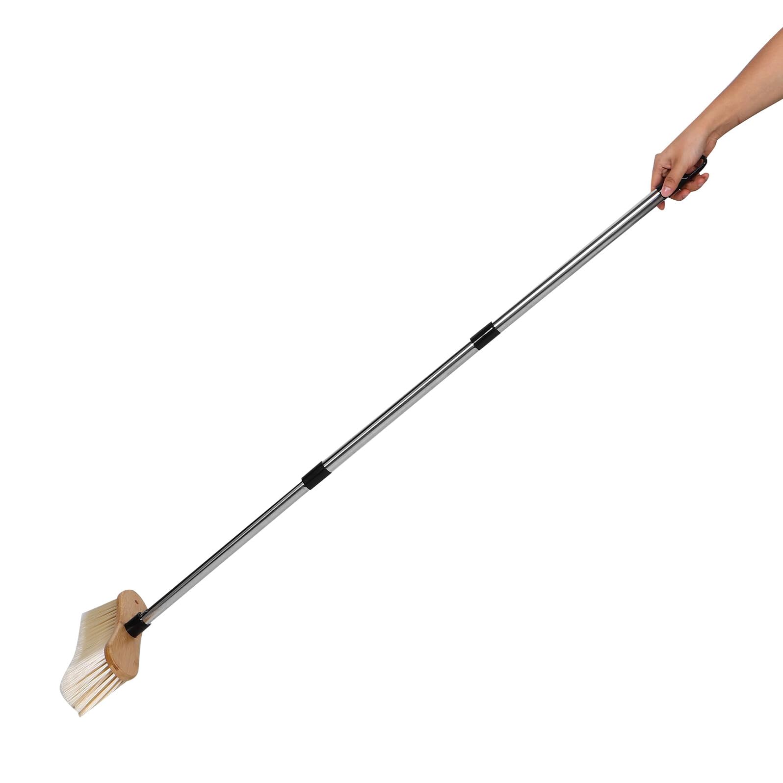 Scopa da Esterno in Bamboo con Setole Rigide e Manico in Acciaio Resistente Spazzola per Pulizia Giardino e Patio per Pavimenti Interni ed Esterni Design Sostenibile e Durevole