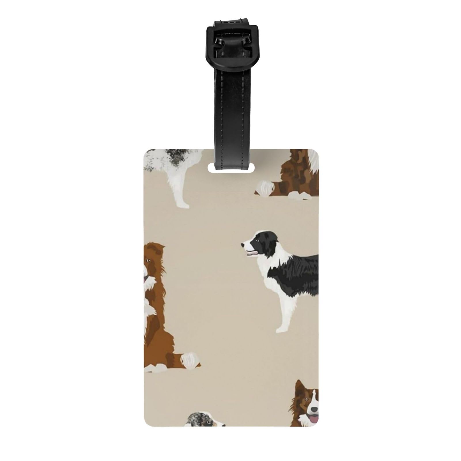 Luggage Tags,PVC Name Tag Travel Suitcase Identifier ID Tags Durable Luggage Label,Border Collie Mixed Basic Dog Breed Border