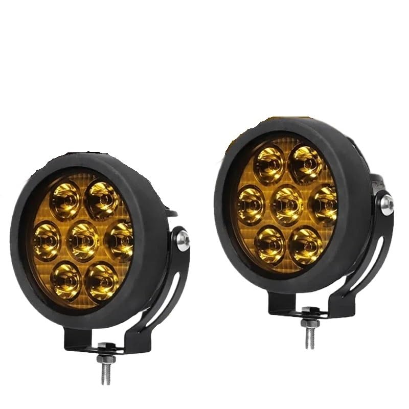 Feux additionnels moto jaune blanc et phare antibrouillard de tête 4.5"