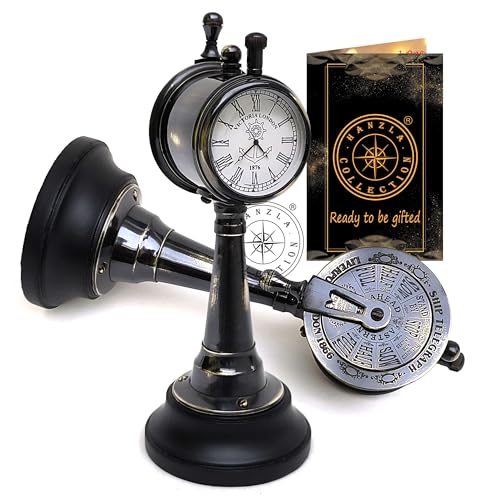 Telégrafo de órdenes con reloj para barco miniatura coleccionable vintage 2