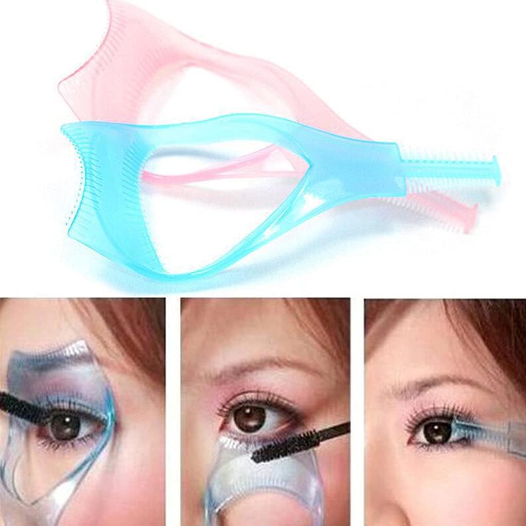 2Pcs Pink 3in1 Mascara Shield Guard Eyelash Brush Curler Guide Applicator Comb Makeup Tool Random Color Durable and Practical Use Safety,Mascara Brushes,Beauty and Personal Care,Makeup Brushes 4