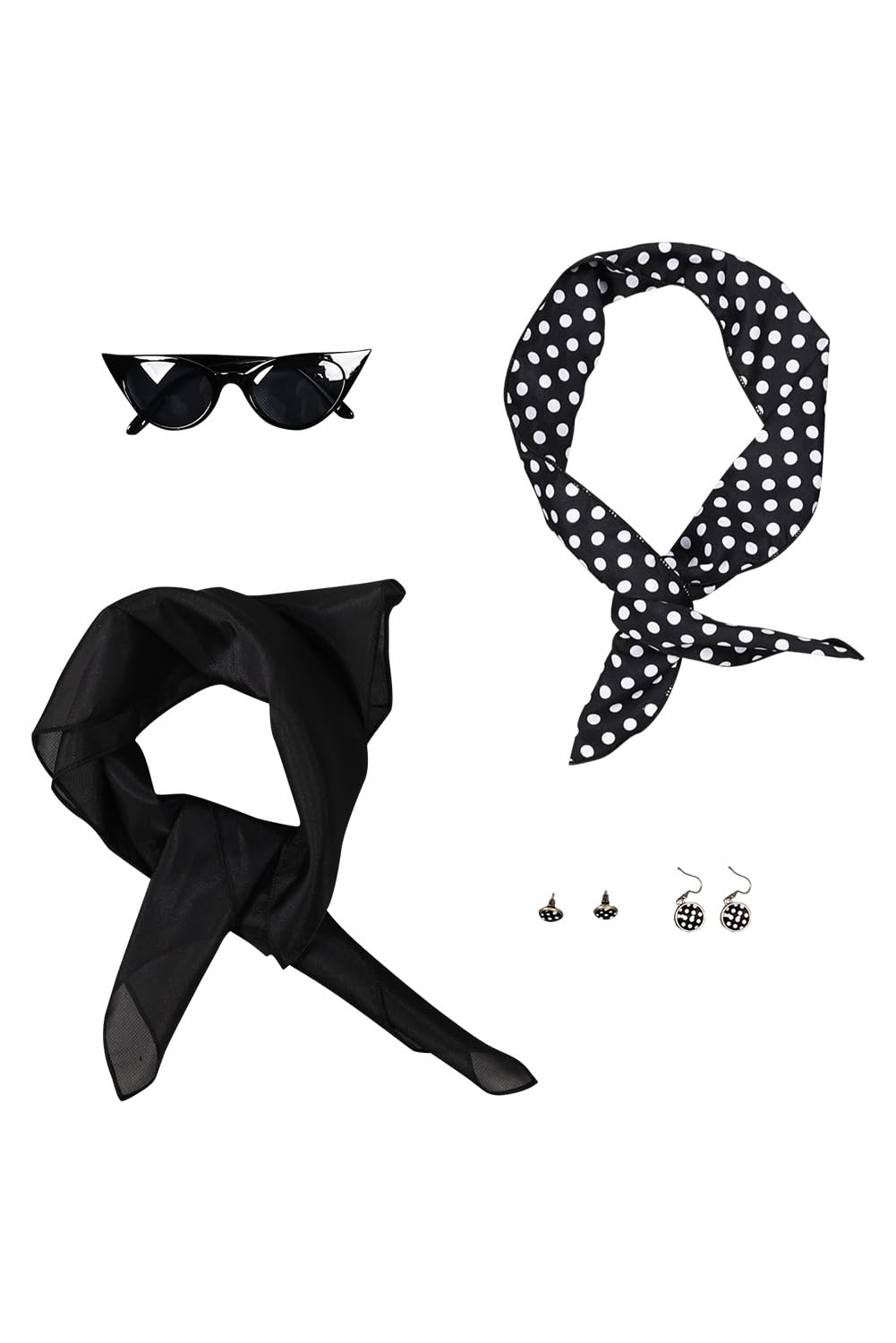 50s Outfit Femme Set Veste en satin rose avec accessoires pour Halloween Carnaval