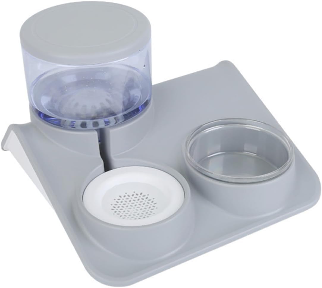 Mikikit 1Pc Automatic Pet Water and Food Dispenser Capacity Cat Dog Water Bowl with Removable Eating Bowl Design for Convenient Cleaning for Home Use