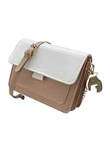 WDIRARA Women's Colorblock Mini Square Bag Flap Clutch Purse