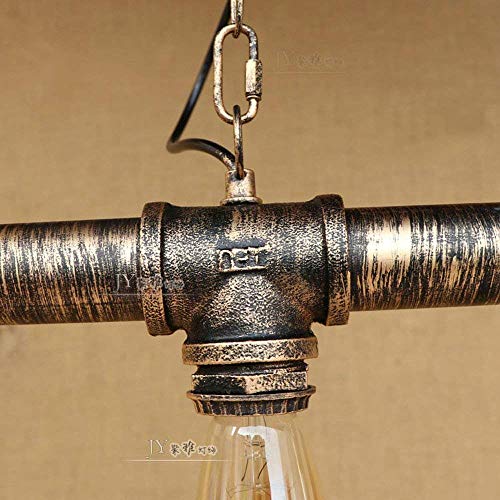 3-Lights Industrial Vintage Rustic Steampunk Metal Water Pipe Ceiling Pendant Lamp Edison Lamp Chandelier Copper Bronze Finish E27 Decoration steampunk buy now online